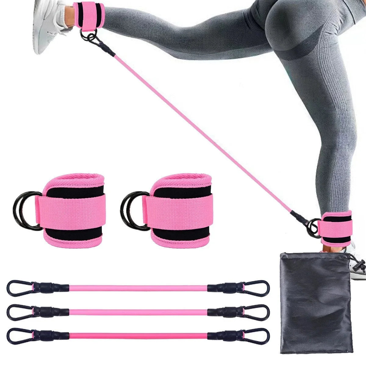 Booty & Leg Resistance Band Set met Enkelbanden
