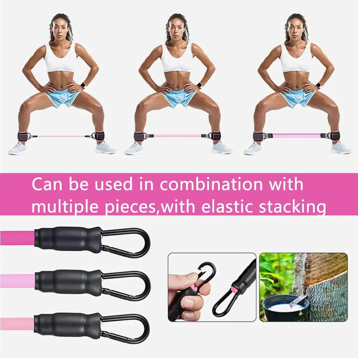 Booty & Leg Resistance Band Set met Enkelbanden